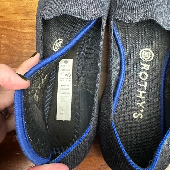 Rothy's Charcoal and Cobalt Slip-Ons - Picture 5 of 5